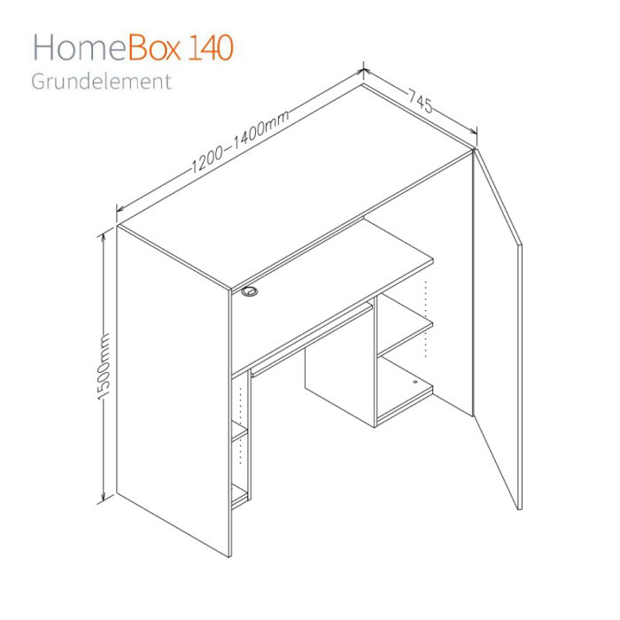 HomeBox 140 inkl. Erweiterung für Stuhl mit Drehkreuz – Bild 2