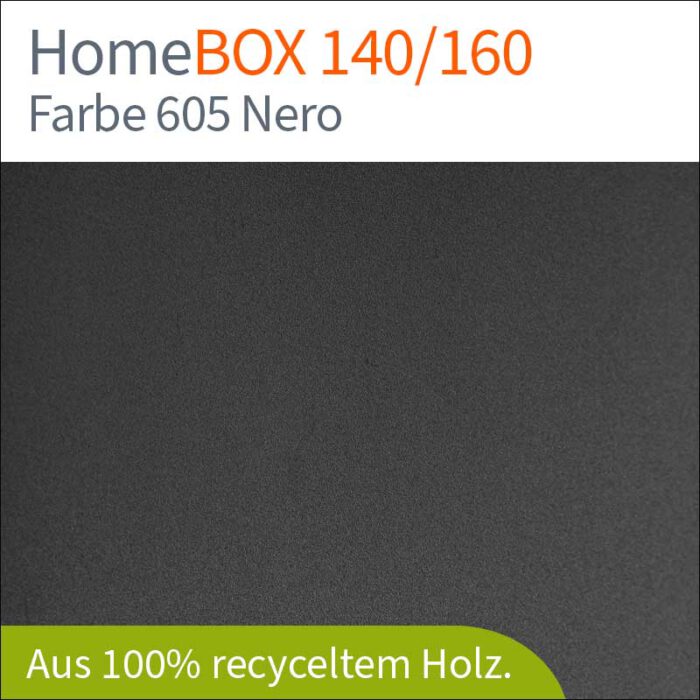Homebox Farbe 605 Nero aus 100% recyceltem Holz